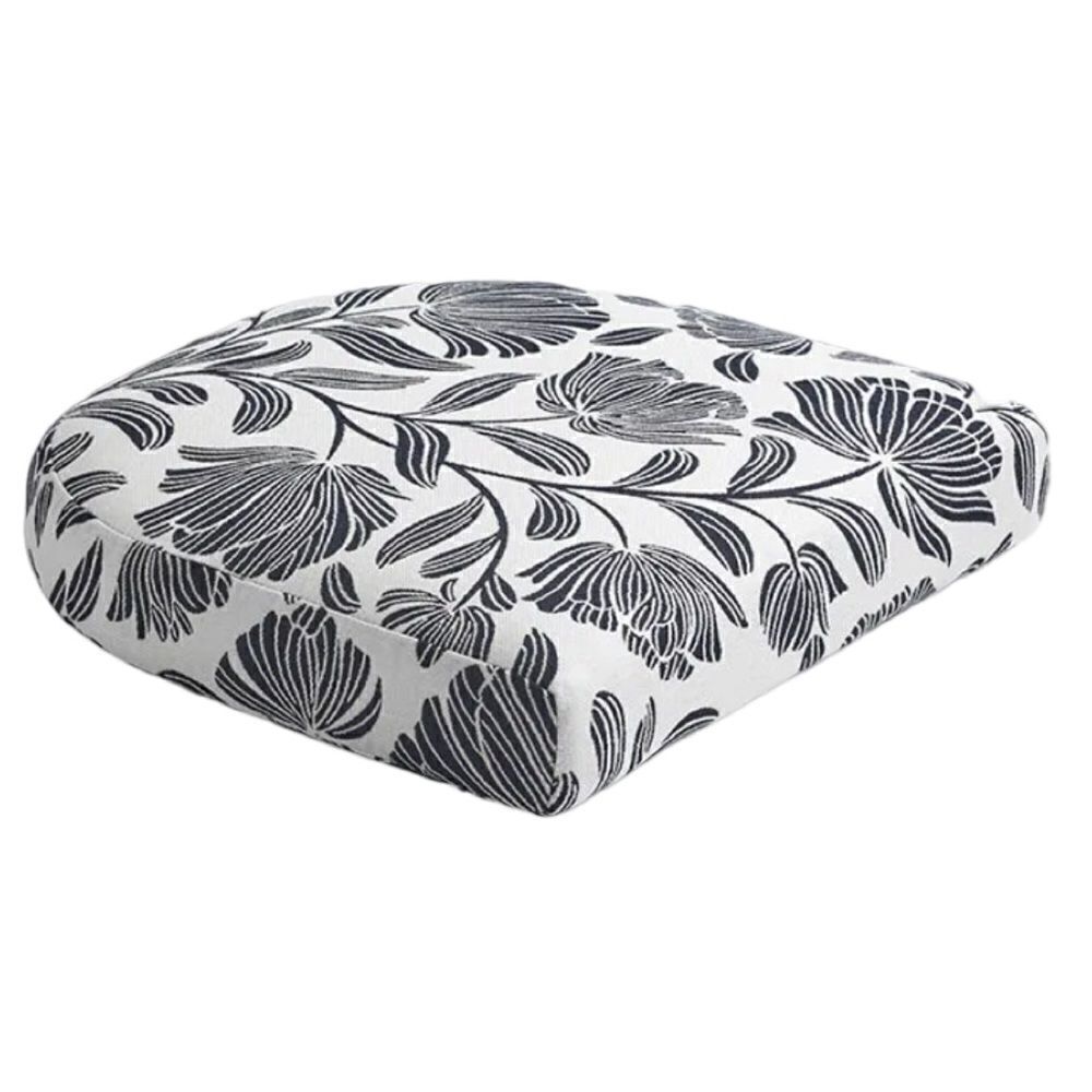The Company Store Sunbrella Contoured Chair Cushion,Navy Floral, 20” x 20”, NWT!